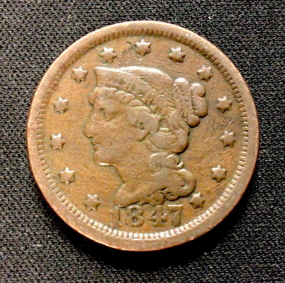 1847 Large Cent G! ENN Coins