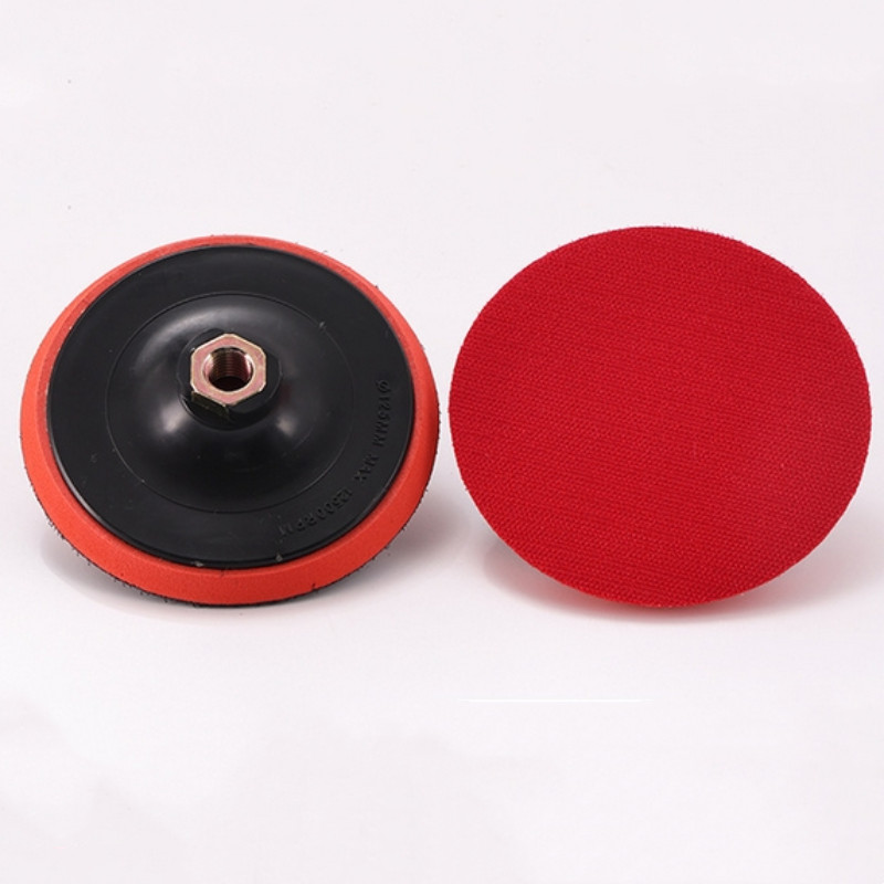 4" M10 Hex Nut Hook and Loop Backing Pad Orbital Sander Polishing Pad, Red