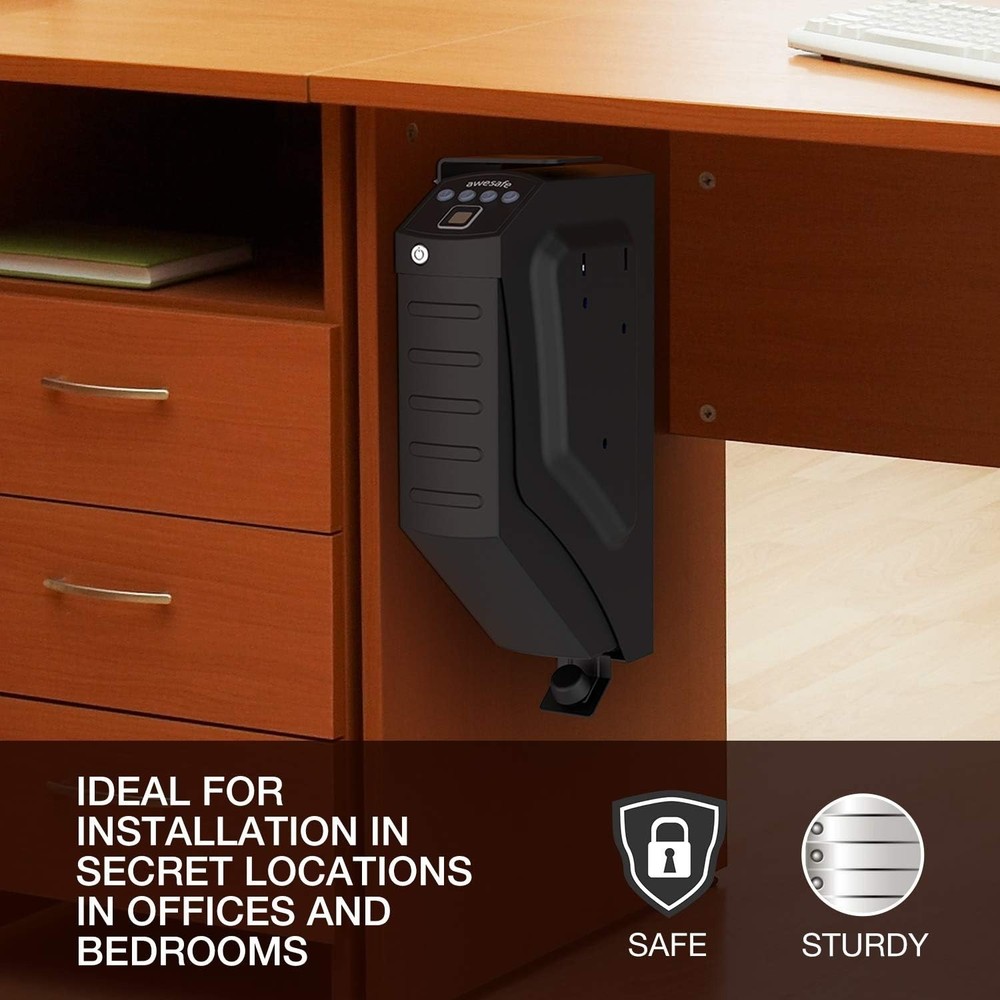 Compact Biometric Handgun Safe with LED Light - Secure Storage Solution