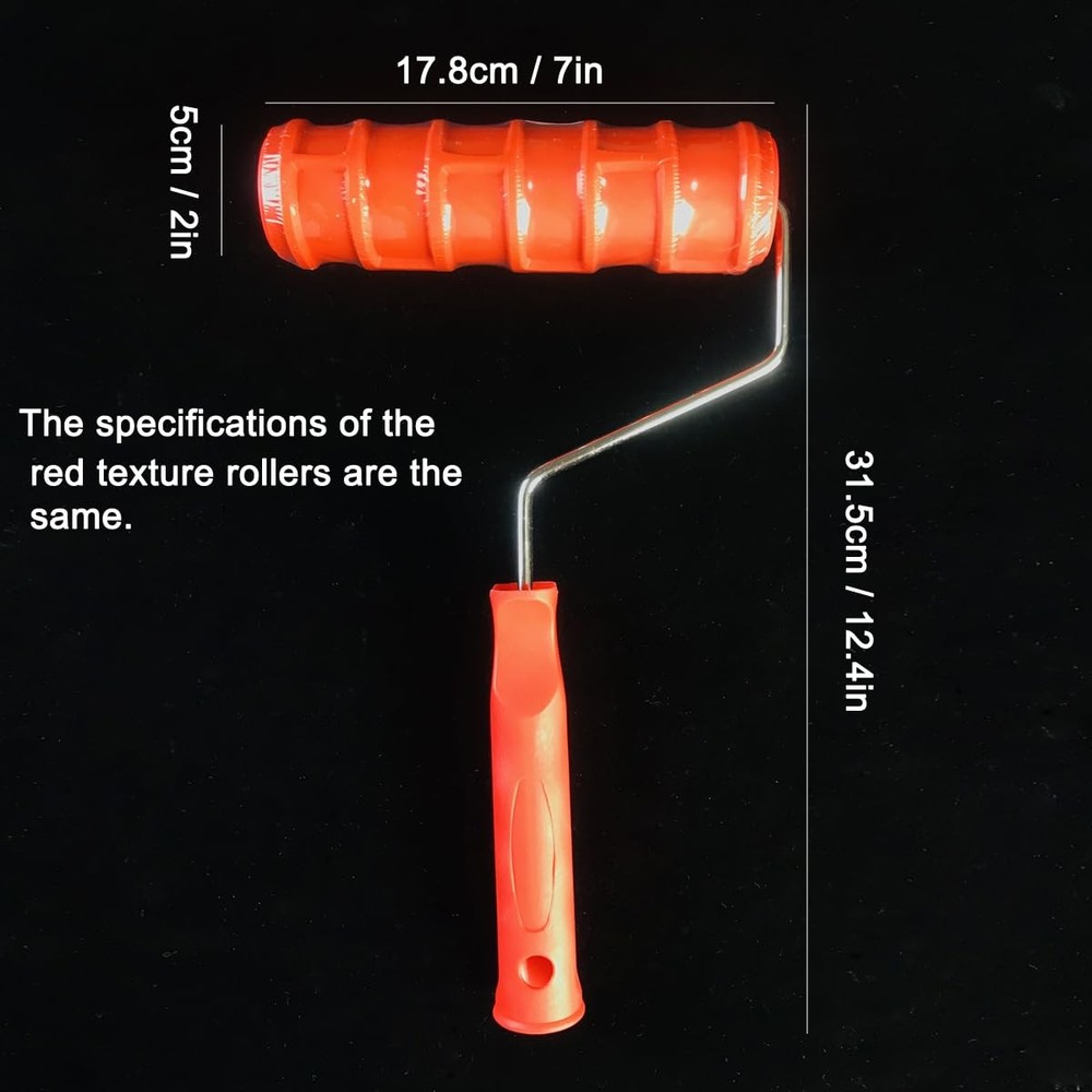 7"DIY Patterned Paint Roller | Decorative Art Texture | Embossing Red