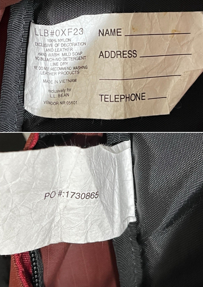 L.L. Bean Backpack Size Large Soft-shell Lightweight