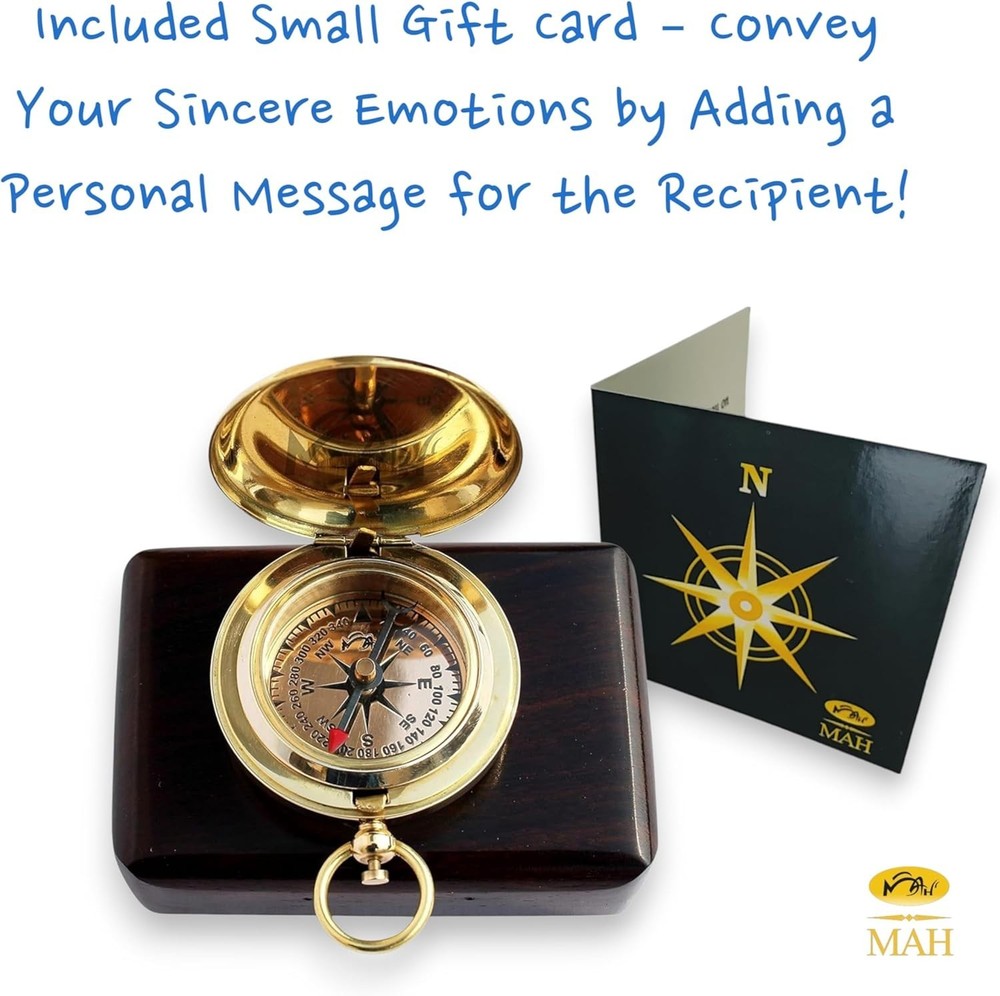 BRASS COMPASS ~ BRAND NEW Handmade Polished Brass Compass