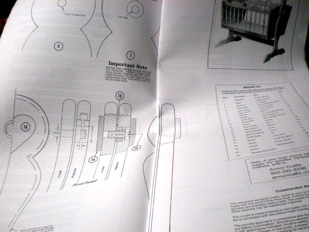 BLUEPRINT...PLAN...BABY CRADLE Woodworking Blueprint Plan