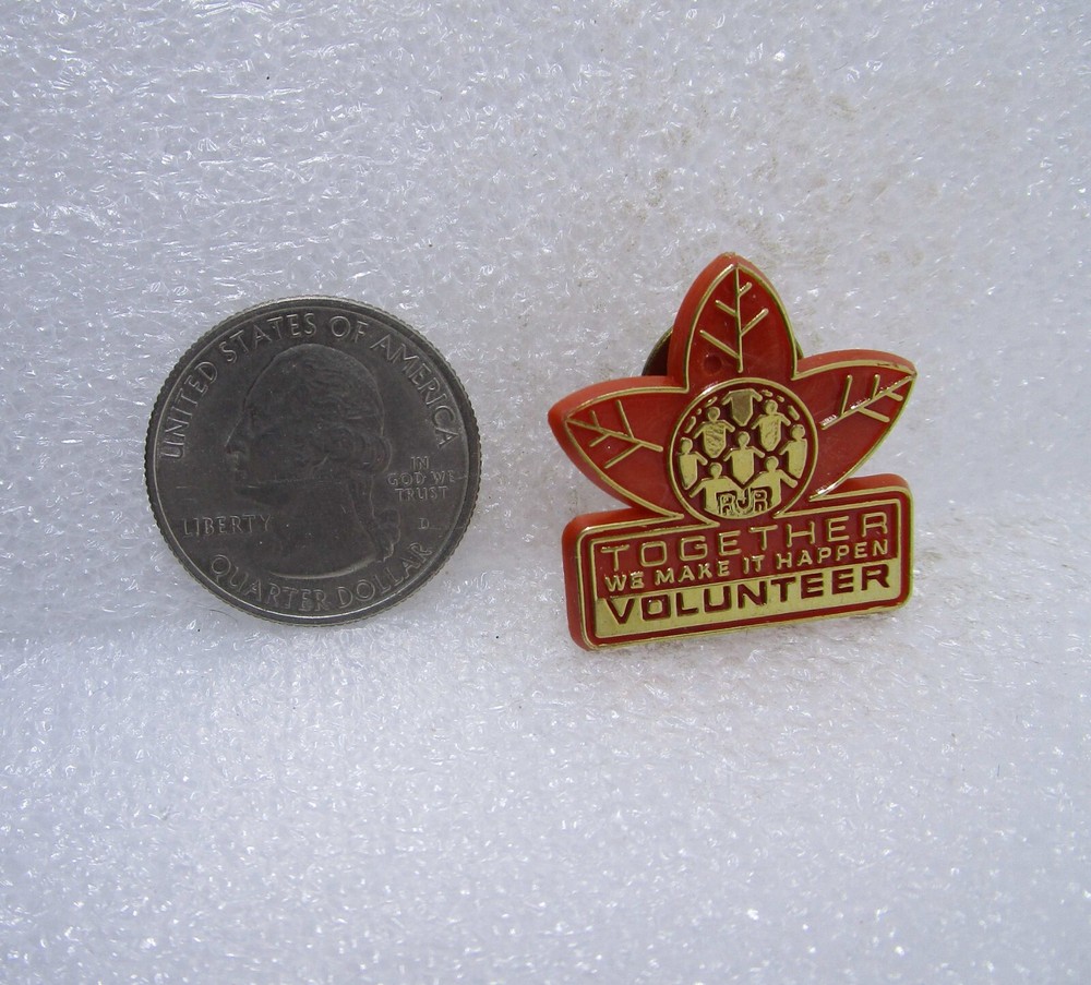 Together We Make It Happen Volunteer Plastic Pin