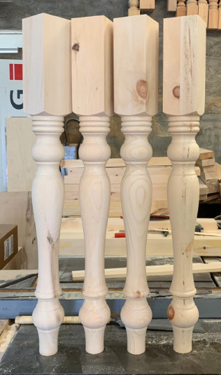 35"inches Solid Knotty pine dining Table Legs