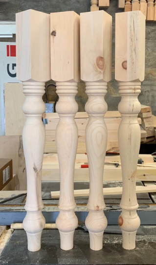 35"inches Solid Knotty pine dining Table Legs
