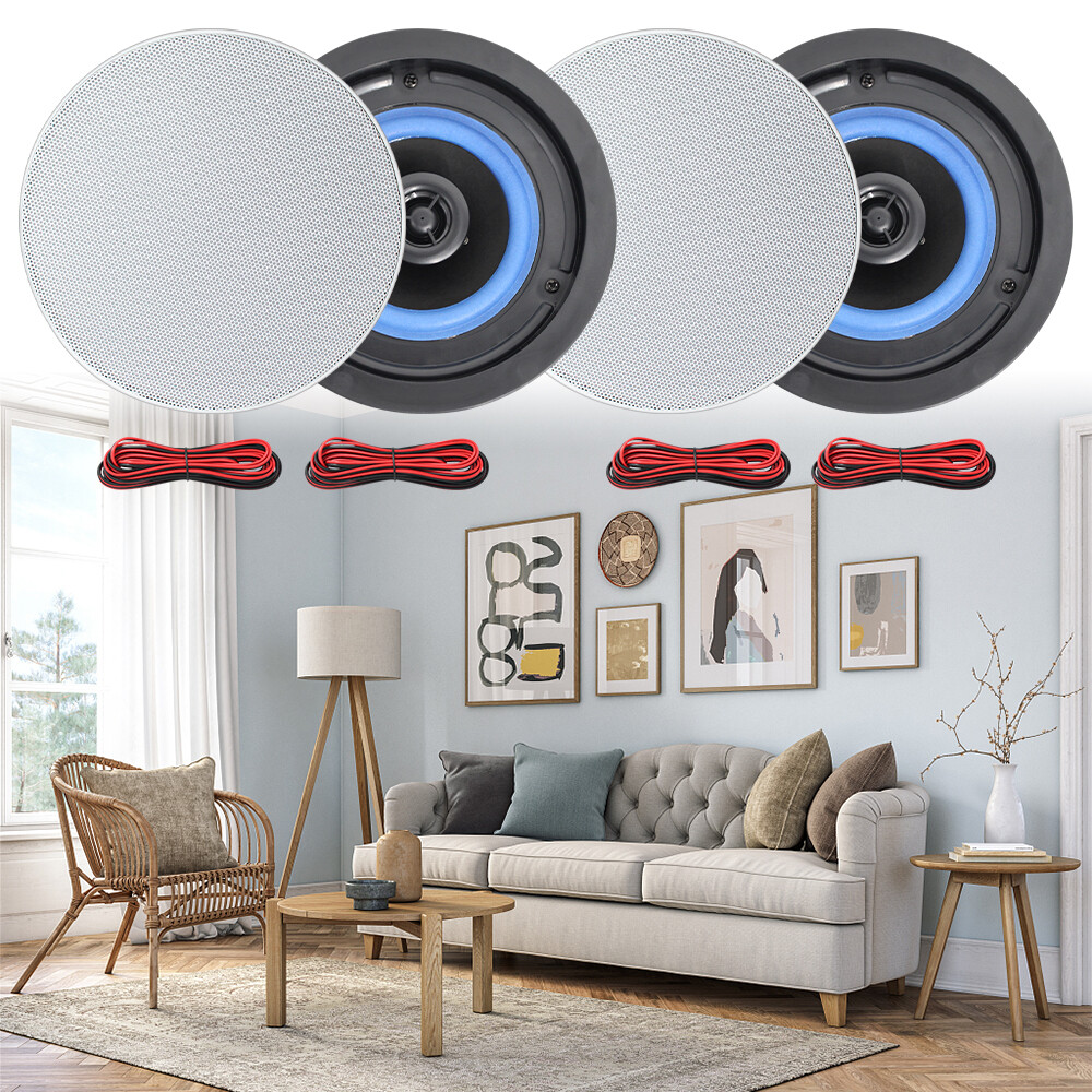 Herdio 4 Ceiling Speakers +4 Channel Bluetooth Amplifier Theater System