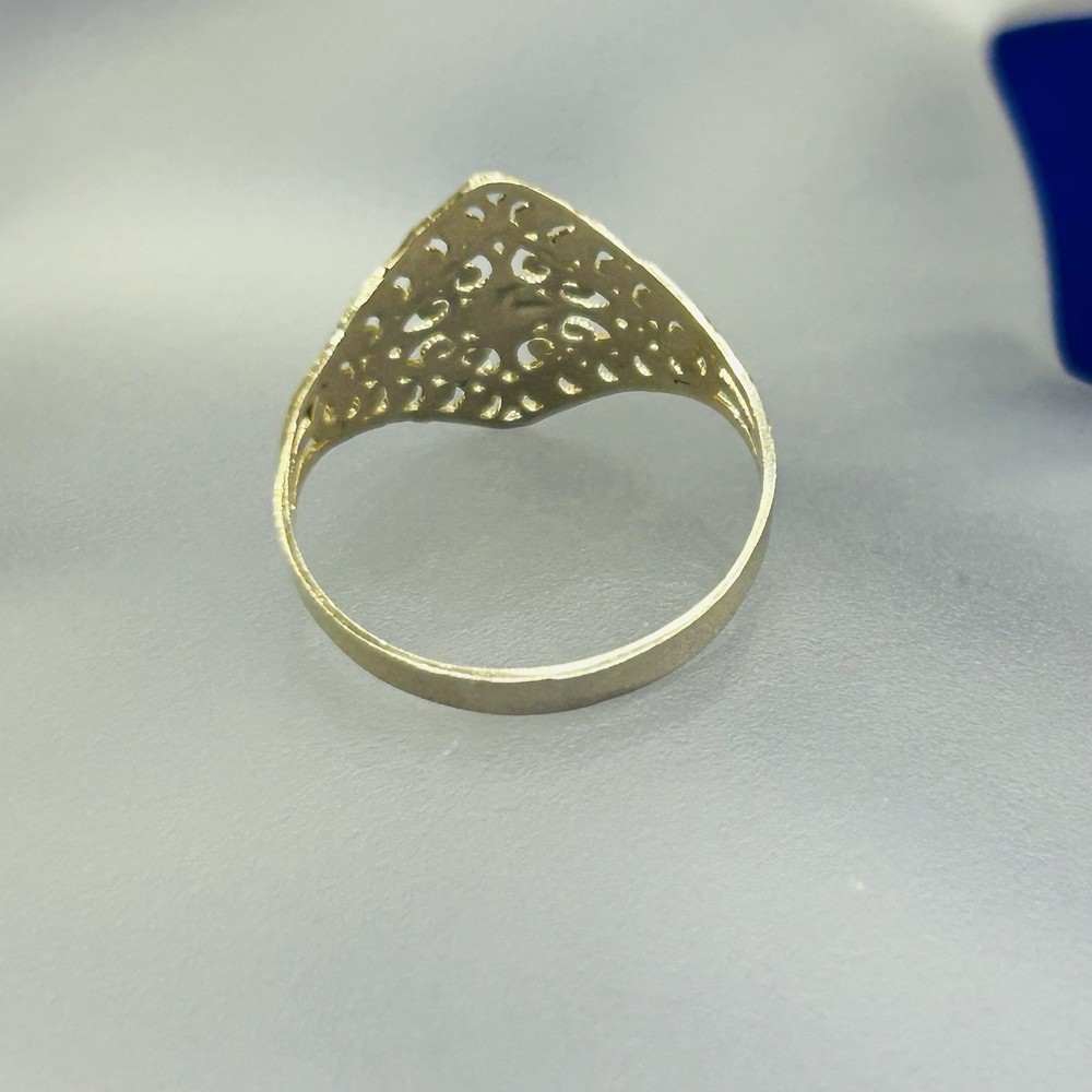 Solid 10K Yellow Gold Abstract Swirl Ring Size 9