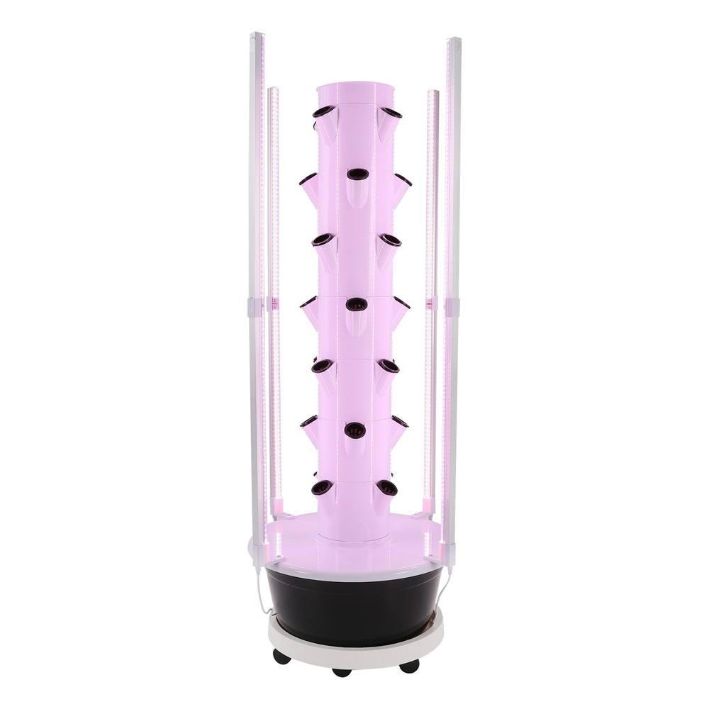 7 Layer 28 Holes Hydroponic System w/Light Vertical Hydroponic Growing Tower Kit