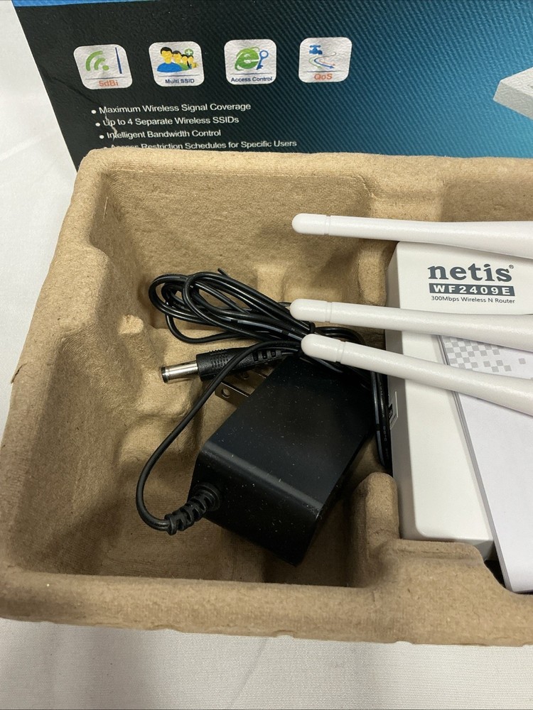 NETIS WF2409E Wireless Router 300Mbps Speed 3 Fixed Antenna Increase Range
