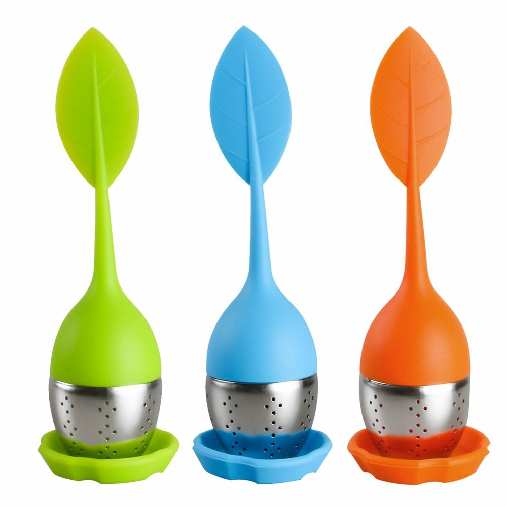 Silicone Loose Leaf Tea Infuser Stainless Steel Tea Steeper Filter Diffuser 3Set