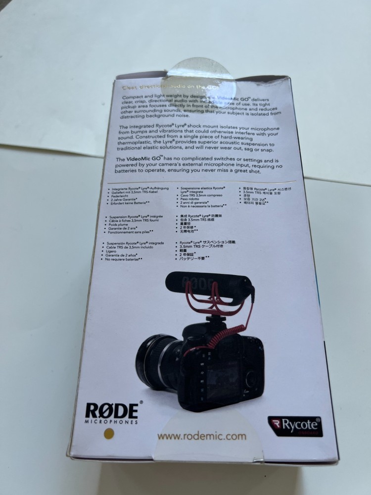 RØDE VideoMic GO On-Camera Shotgun Microphone – Open Box