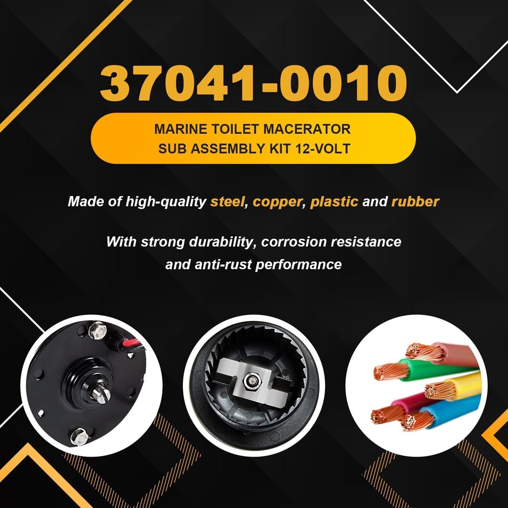 Marine Toilet Macerator Sub Assembly Kit 12V for Jabsco 37010-Series 37041-0010