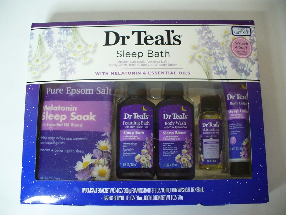 Dr.  Teal's "Sleep Bath" 5 Piece Gift Set With Melatonin & Essential Oils
