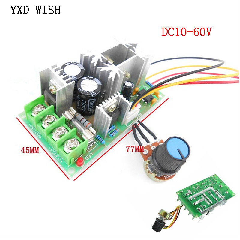 DC 20A PWM DC Motor Speed Controller Switch Current Voltage Regulator 10-60V PWM