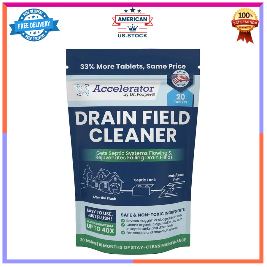 Drain Field Cleaner Tablets – Clears Septic Tanks & Clogs Fast, Odor Control
