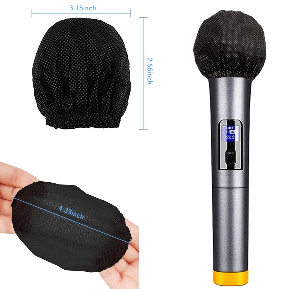 Microphone Covers Disposable 100pcs, Non-Woven,Clean No-Odor Windscreen Pop
