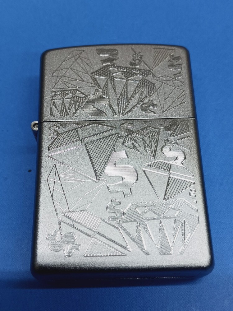 Zippo Diamonds And Dollars Satin Chrome 24882