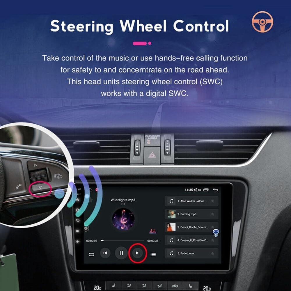 Double Din Car Stereo 2G+64G 10" Touchscreen Transit Custom Carplay Android Auto
