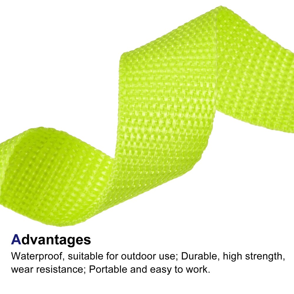 Lightweight Polypropylene Webbing Strap 1" 25 Yards Fluorescent Yellow Green