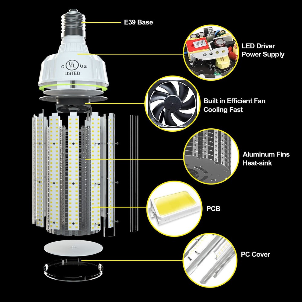 120W LED Corn Cob Light Bulbs E39 Mogul Base 6000K Replacement 400 Watt HID/HPS