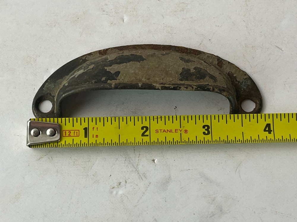 Lot 2 Vintage Metal Drawer Pull Cabinet Handle Cupboard Bin Hardware