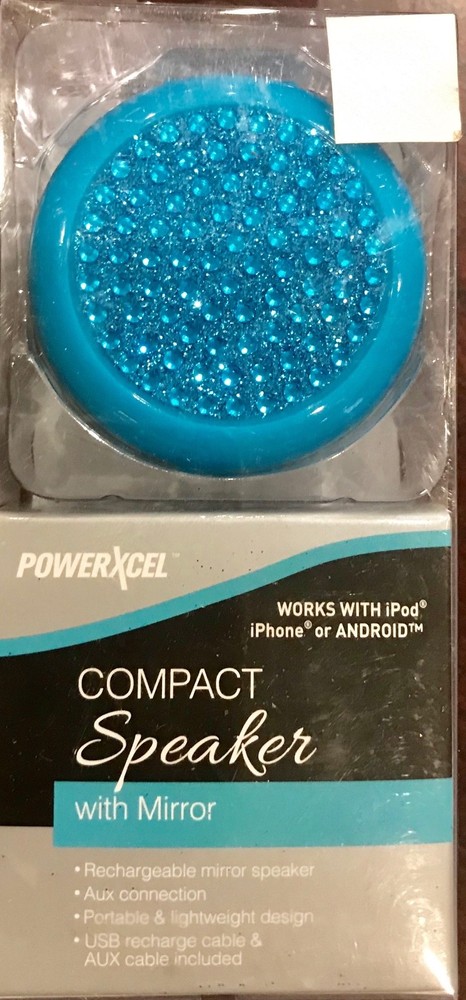 Powerxcel Compact Speaker With Mirror BLUE Aux / USB Cable Included