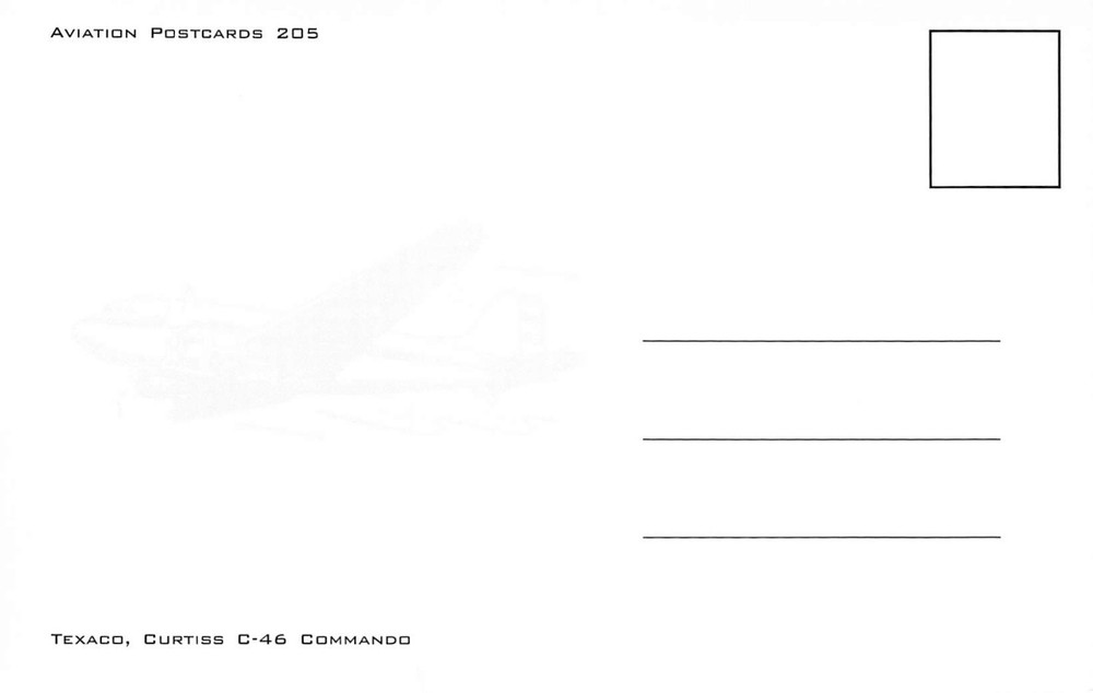 Airline Postcards Texaco Curtiss C-46 Command Airplane
