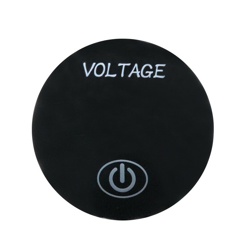 Panel Mount Digital Volt Meter w/Touch Switch, % Battery Level, 12/24 VDC In