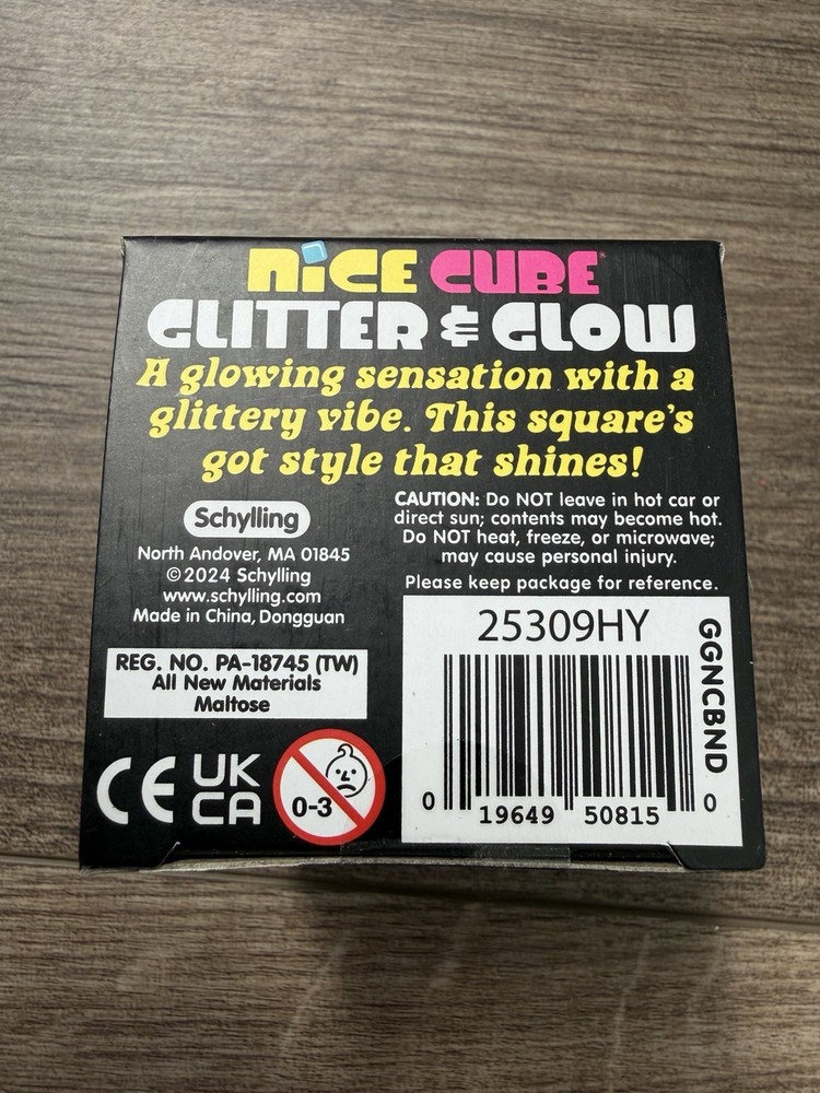 NeeDoh Nice Cube GLITTER & GLOW Blue Stress Ball