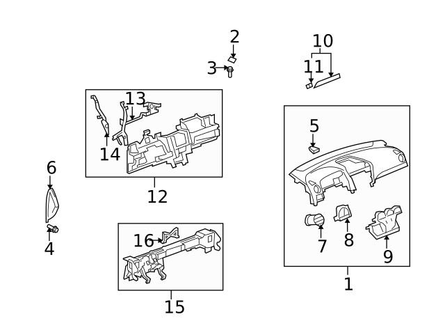 Genuine GM Instrument Panel Molding 20849931