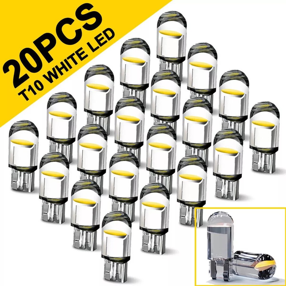20X Light Bulbs White T10 194 168 W5W 2825 LED Interior Map Dome License Plate