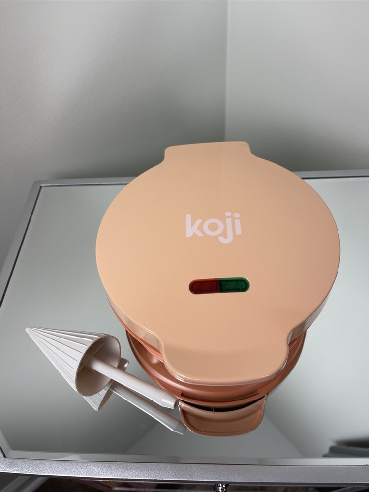 Koji Orange Cone Waffle Maker with White Cone