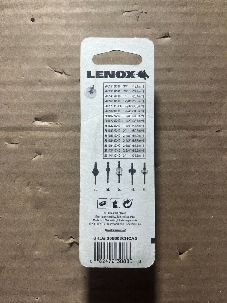 Lenox Replacement Plug Ejection Spring For Carbide Hole Cutter 308803CHCAS *NEW*