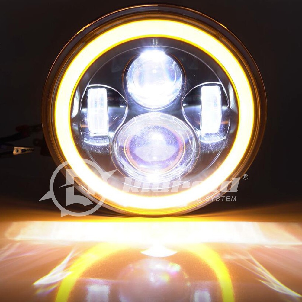 For Harley Davidson Electra Glide Classic 7" LED Headlight + 4.5" Passing Lights