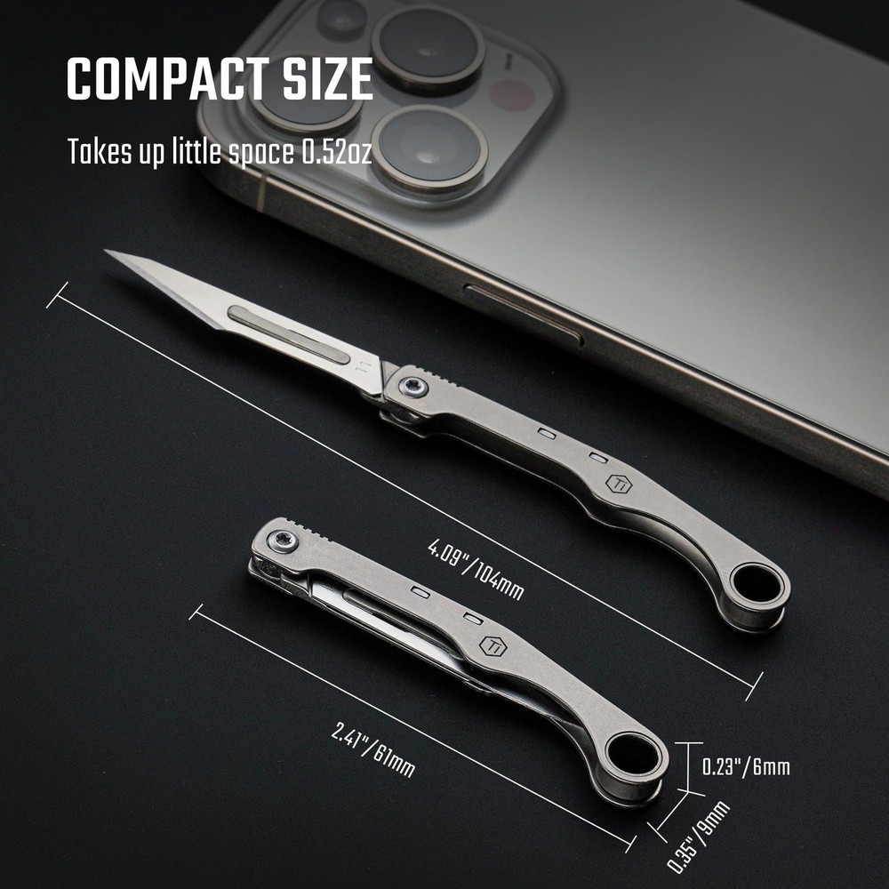 KeyUnity KK13 Precision Craft Utility Blade Titanium Handle Mini Kk13grey