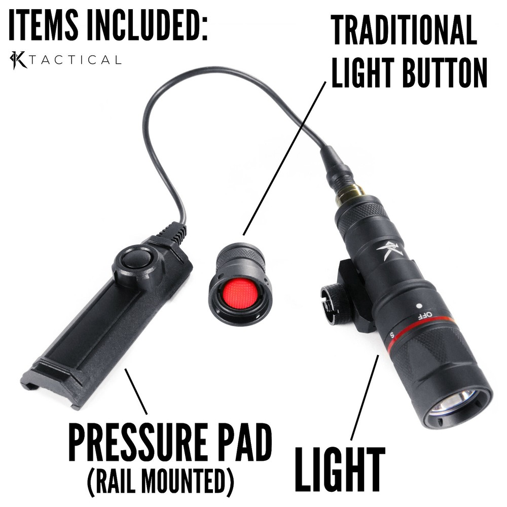 KTactical Rail Mount Weapon Light with Pressure Pad and Back Button