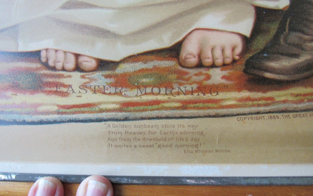 1889 Atlantic & Pacific Tea Co. Litho "Easter Morning" Very Nice