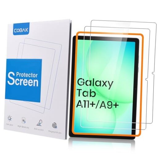 2-Pack Tempered Glass Screen Protector for Samsung Galaxy Tab A11 Aid Tool