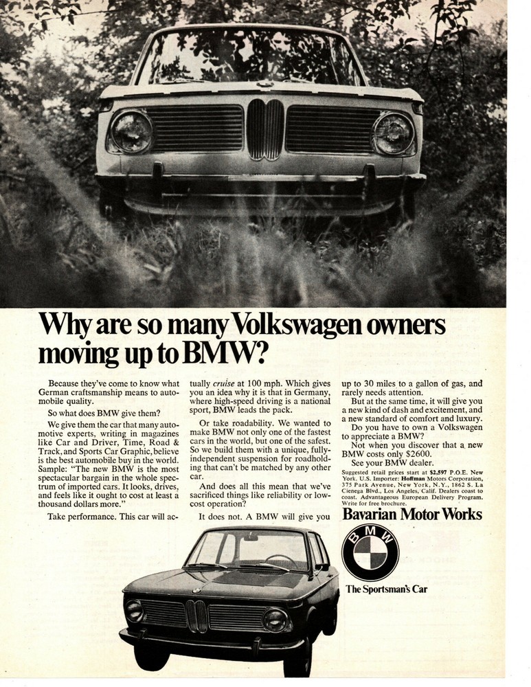 1968 BMW ~ ORIGINAL PRINT AD