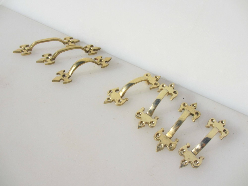 Brass Drawer Handles Cupboard Pulls Cabinet Fleur