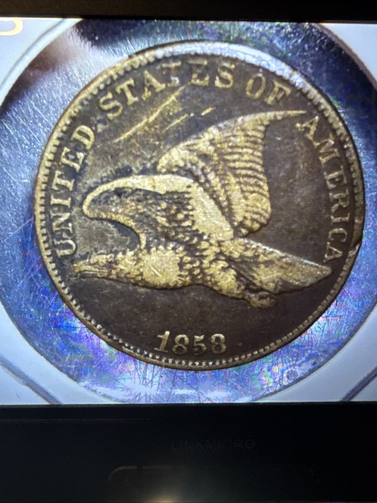 1858 Flying Eagle One Cent Large Letters Nice Coin