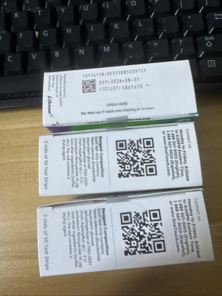 ONE Touch Verio Test Strips *** 100 x 3 boxes= 300 Test Strips Total Mint Super
