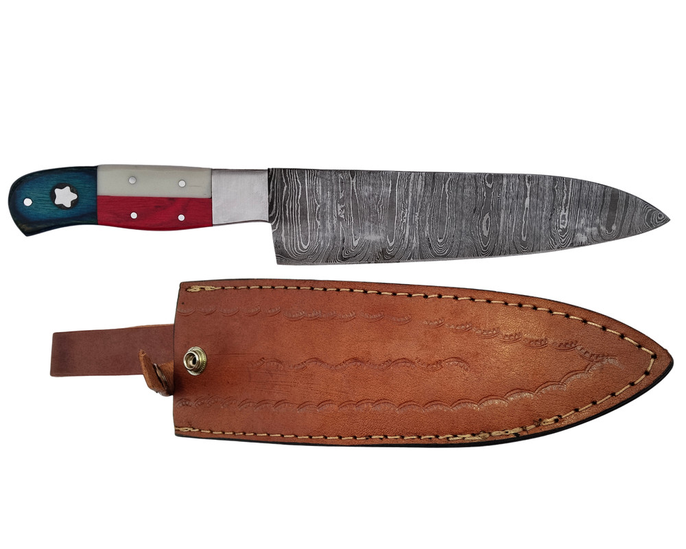Custom Handmade Damascus kitchen chef Knife blade- Length 13"