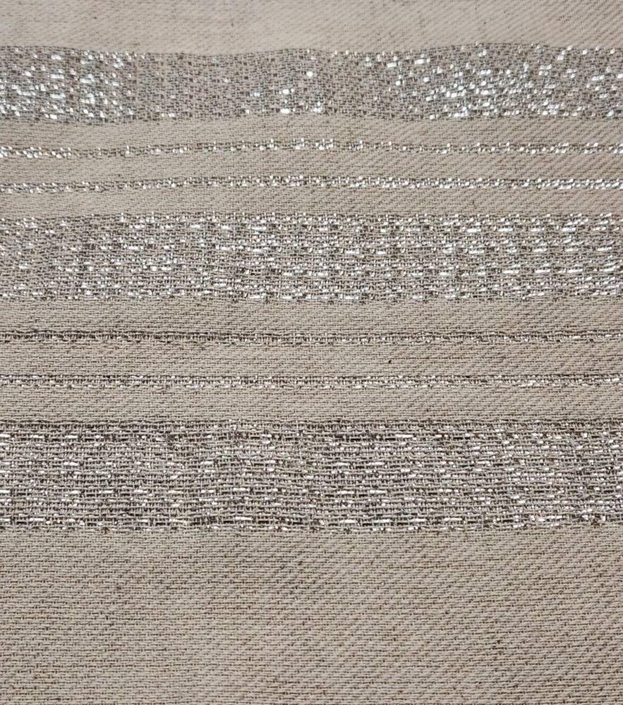 Domain Linen-Look Tablecloth-Beige with Silver Embrodered Threading-Square