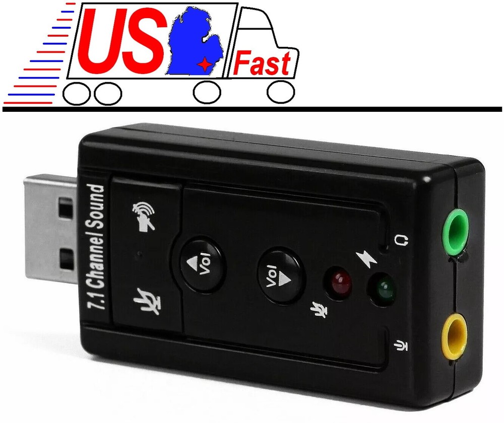 mini USB External Sound Card:Vista,7,XP,Mac,Linux, replacement4Notebook/Laptop
