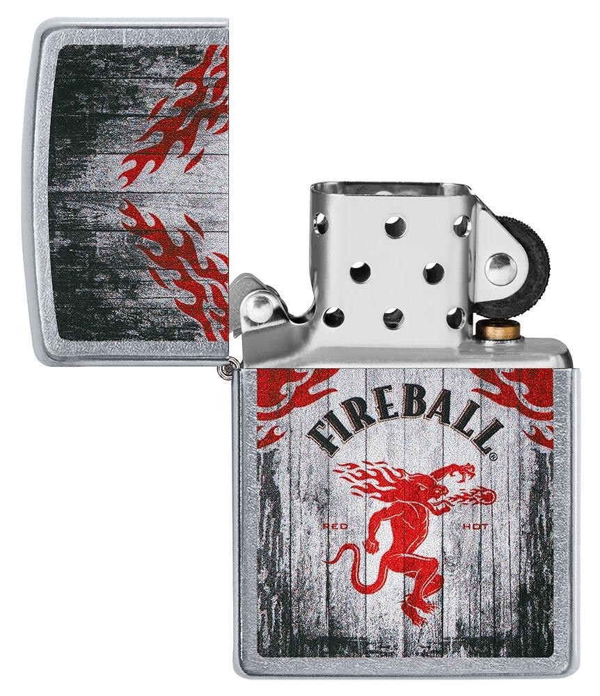 Zippo Lighter - Fireball 49542 + free flint pack