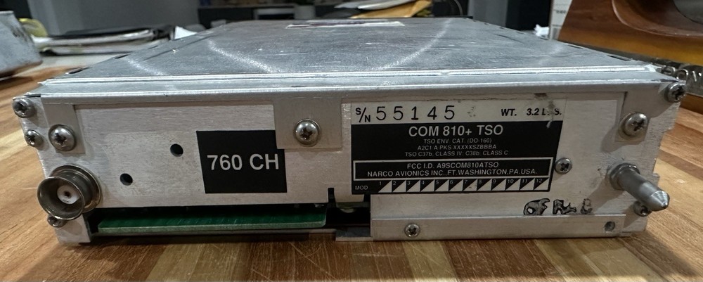 NARCO COM 810+ Plus TSO VHF COM TRANSCEIVER 14Volt
