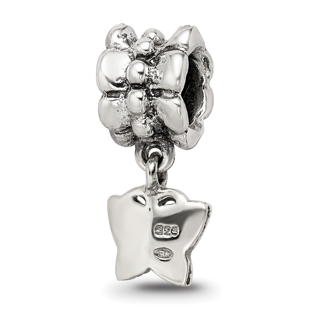 Silver Reflections Butterfly Dangle Bead QRS513