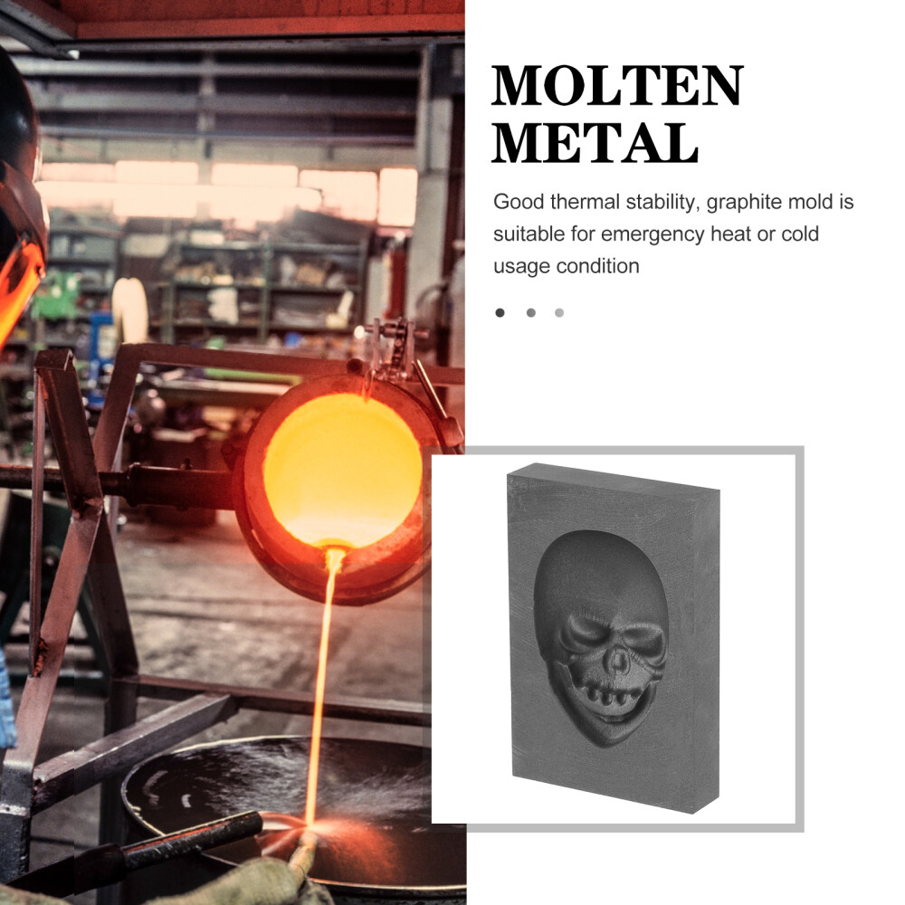 1PC Graphite Ingot Mold High Density Casting Mold Skull Shaped Gold Silver